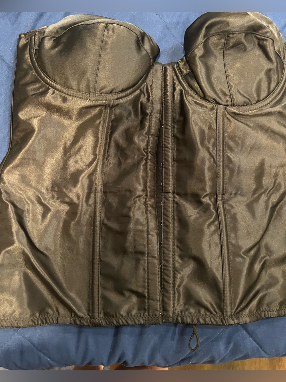Frederick's of Hollywood Black Lace-Up Corset Top 38 B